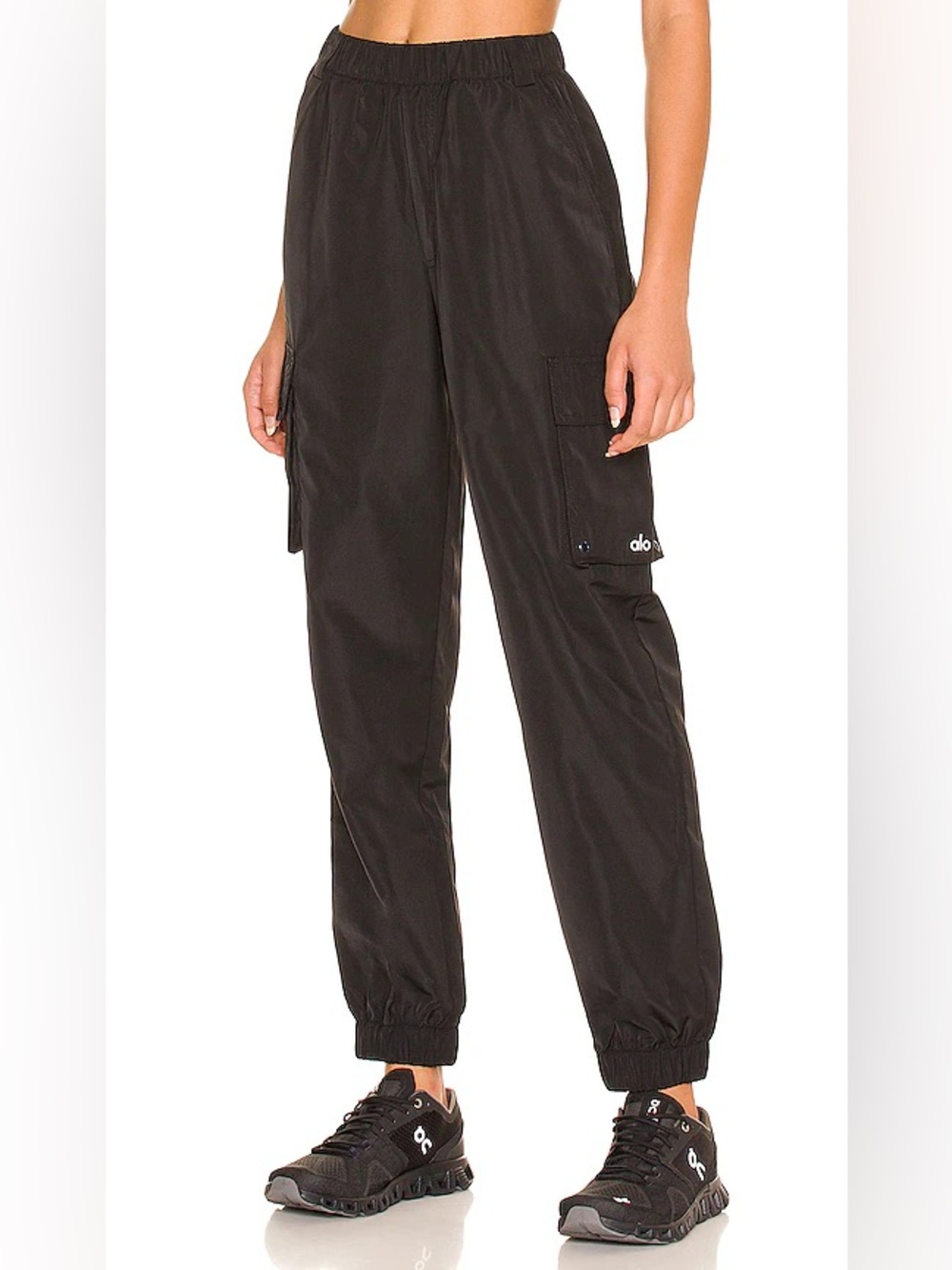 ALO Yoga Black It Girl Cargo Track Joggers